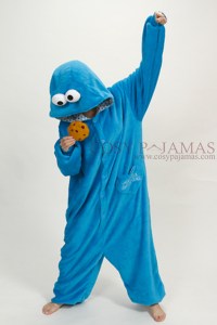 Animal-Adult-Onesie-Sesame-Street-Cookie-Monster-Kigurumi-Pajama